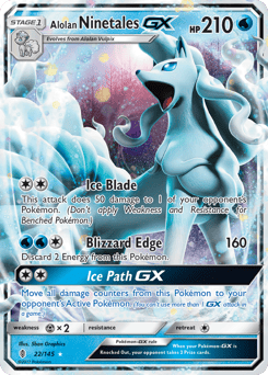 Alolan Ninetales-GX – Rare Holo GX – Guardians Rising