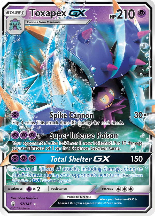 Toxapex-GX – Rare Holo GX – Guardians Rising
