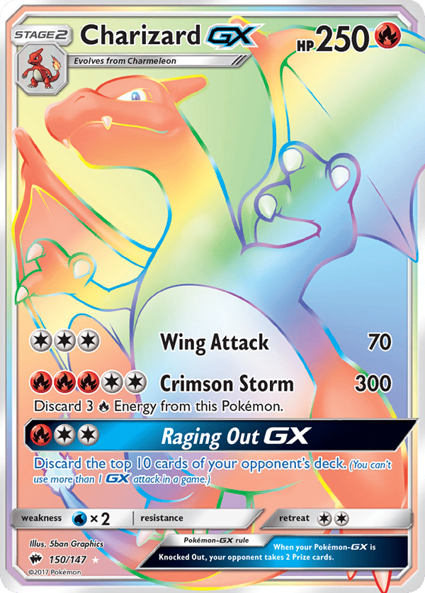 Charizard-GX – Rare Rainbow – Burning Shadows