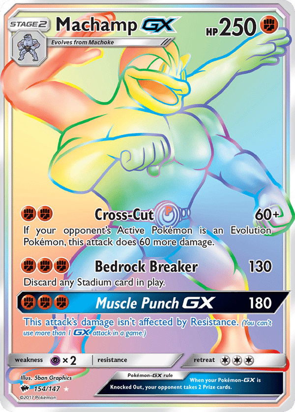 Machamp-GX – Rare Rainbow – Burning Shadows