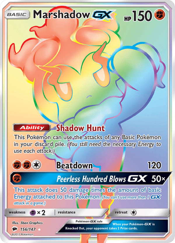 Marshadow-GX – Rare Rainbow – Burning Shadows