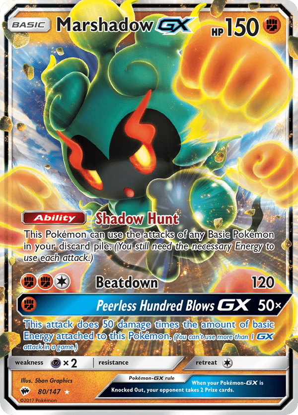Marshadow-GX – Rare Holo GX – Burning Shadows