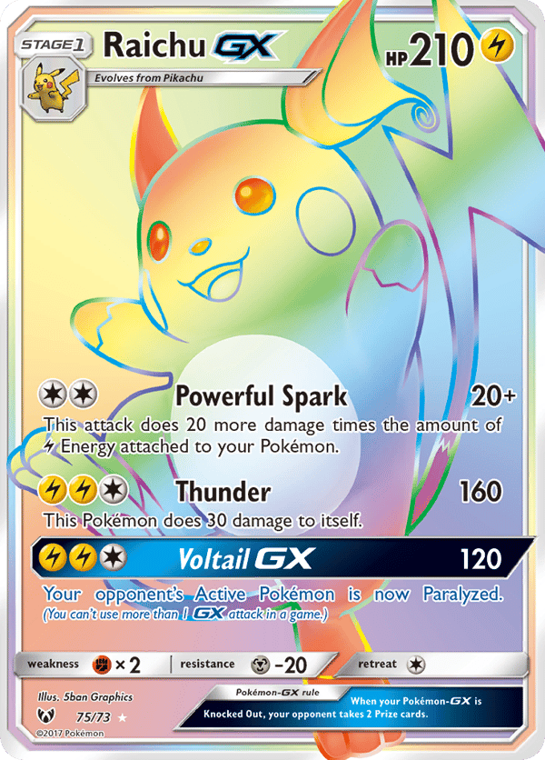 Raichu-GX – Rare Rainbow – Shining Legends