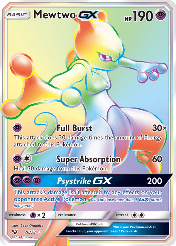 Mewtwo-GX – Rare Rainbow – Shining Legends