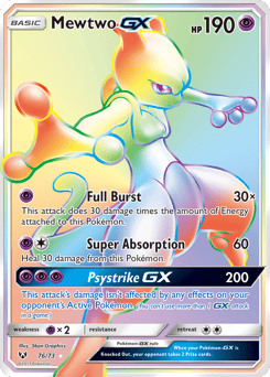 Mewtwo-GX – Rare Rainbow – Shining Legends