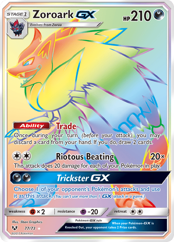 Zoroark-GX – Rare Rainbow – Shining Legends