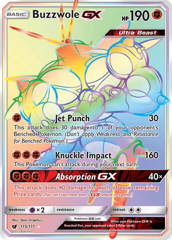 Buzzwole-GX – Rare Rainbow – Crimson Invasion