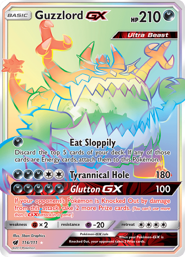 Guzzlord-GX – Rare Rainbow – Crimson Invasion
