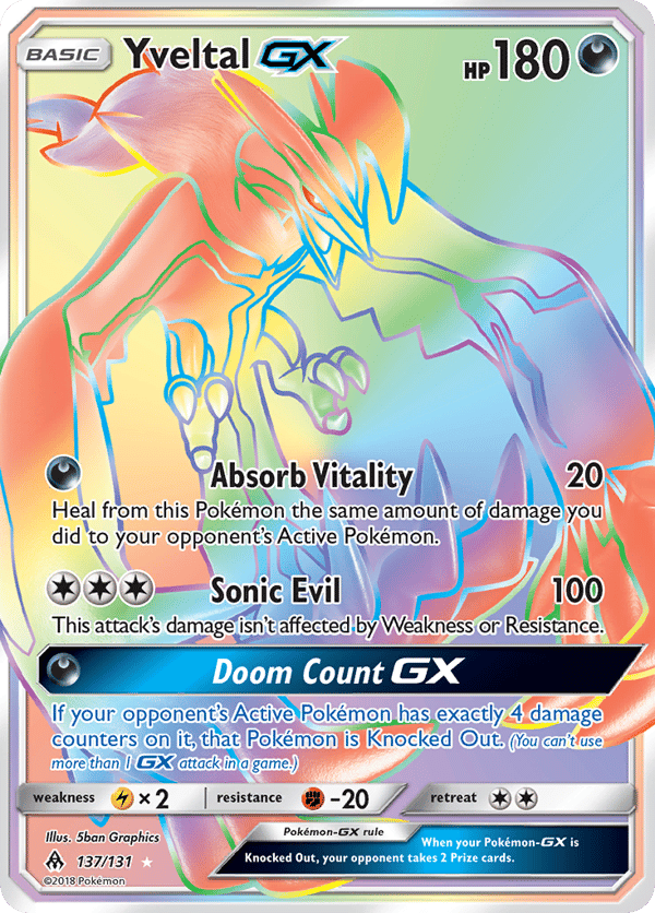 Yveltal-GX – Rare Rainbow – Forbidden Light