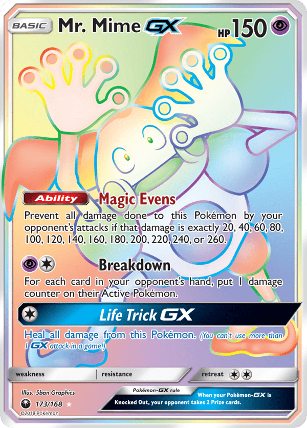 Mr. Mime-GX – Rare Rainbow – Celestial Storm