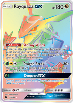 Rayquaza-GX – Rare Rainbow – Celestial Storm