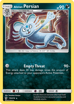 Alolan Persian – Rare – Lost Thunder