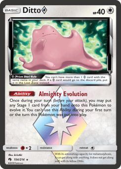 Ditto ◇ – Rare Prism Star – Lost Thunder