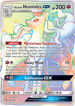 Alolan Ninetales-GX – Rare Rainbow – Lost Thunder