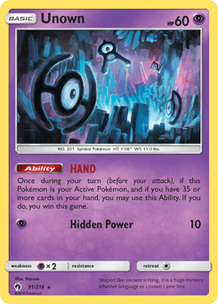 Unown – Rare – Lost Thunder