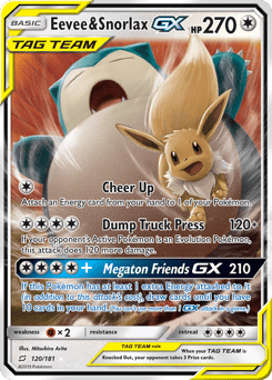 Eevee & Snorlax-GX – Rare Holo GX