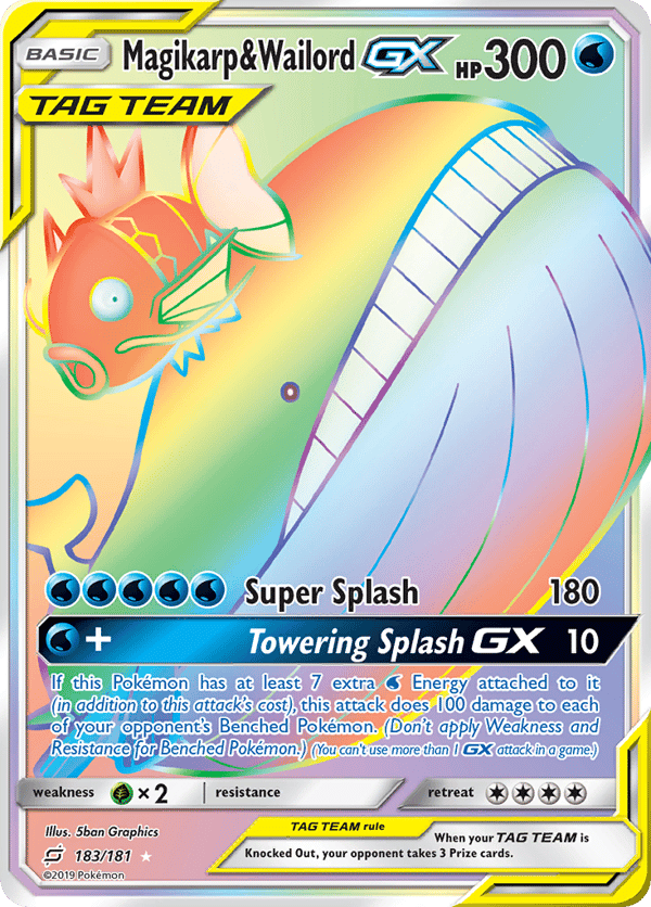 Magikarp & Wailord-GX – Rare Rainbow – Team Up