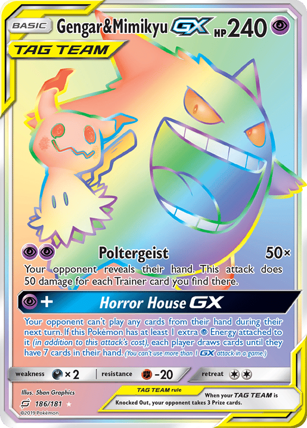 Gengar & Mimikyu-GX – Rare Rainbow – Team Up