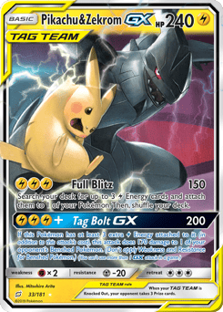 Pikachu & Zekrom-GX – Rare Holo GX
