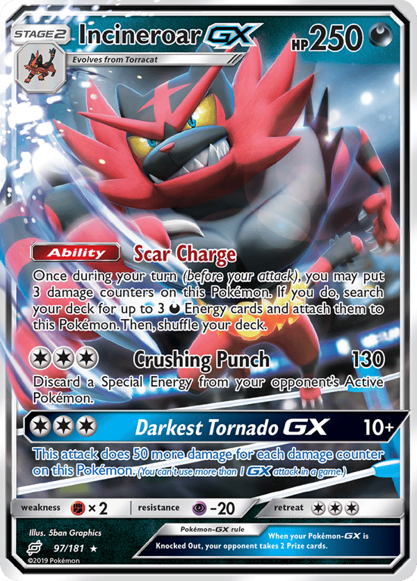 Incineroar-GX – Rare Holo GX – Team Up