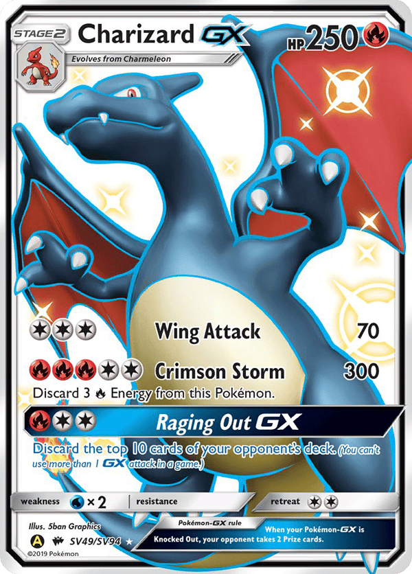 Charizard-GX – Rare Shiny GX – Hidden Fates Shiny Vault