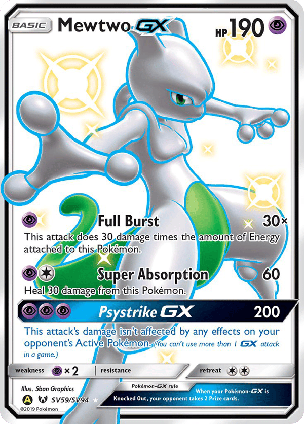Mewtwo-GX – Rare Shiny GX – Hidden Fates Shiny Vault
