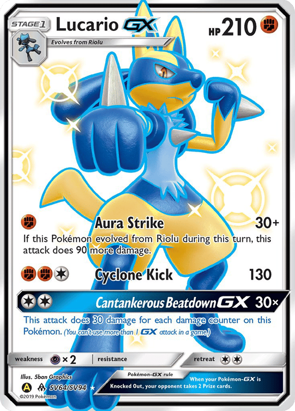 Lucario-GX – Rare Shiny GX – Hidden Fates Shiny Vault