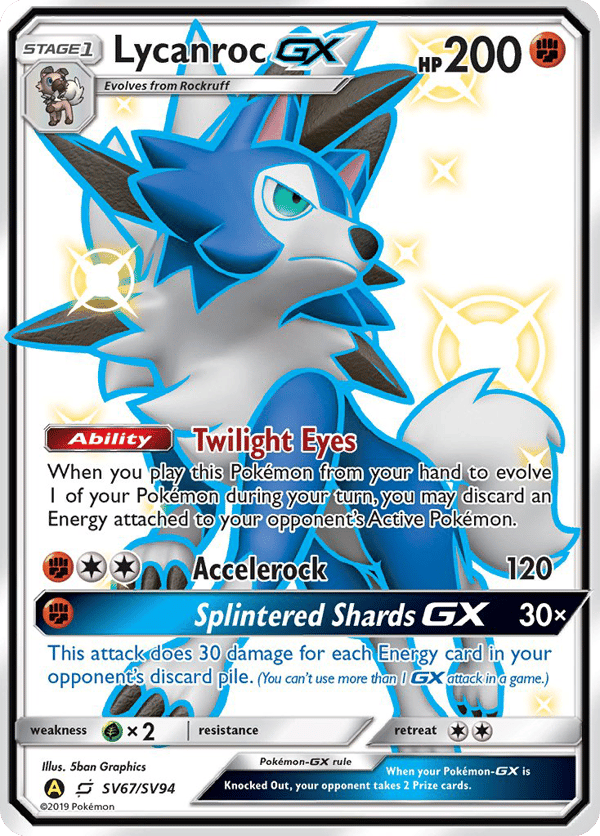Lycanroc-GX – Hidden Fates Shiny Vault