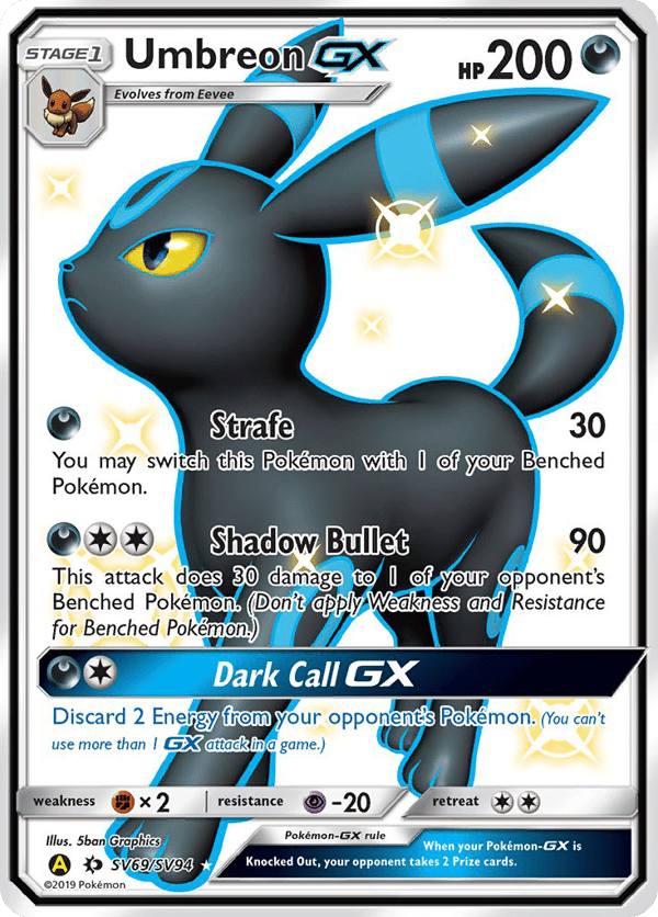 Umbreon-GX – Rare Shiny GX – Hidden Fates Shiny Vault