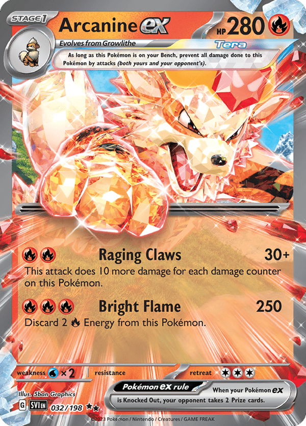 Arcanine ex – Double Rare – Scarlet & Violet