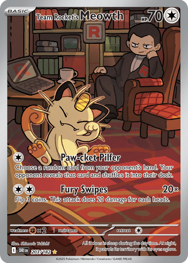 Team Rocket's Meowth – Illustration Rare – Destined Rivals