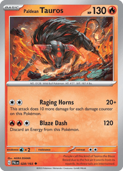 Paldean Tauros – Uncommon – Paldea Evolved