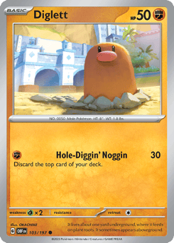 Diglett – Common – Obsidian Flames