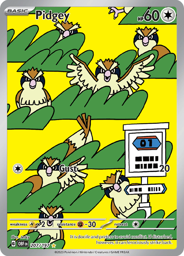 Pidgey – Illustration Rare – Obsidian Flames