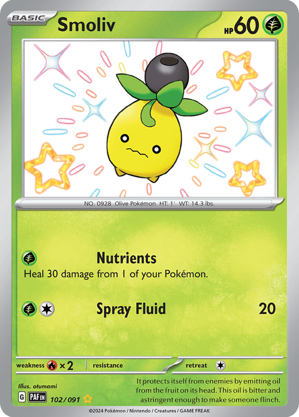 Smoliv – Shiny Rare – Paldean Fates
