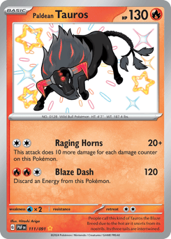 Paldean Tauros – Shiny Rare – Paldean Fates