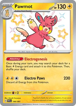 Pawmot – Shiny Rare – Paldean Fates