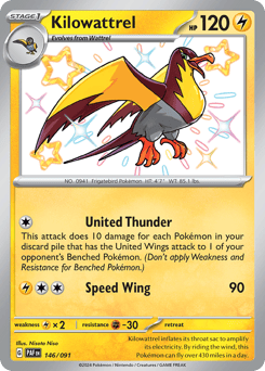 Kilowattrel – Shiny Rare – Paldean Fates