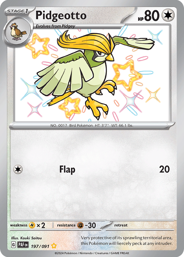 Pidgeotto – Shiny Rare – Paldean Fates