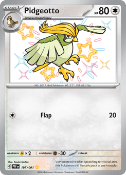 Pidgeotto – Shiny Rare – Paldean Fates