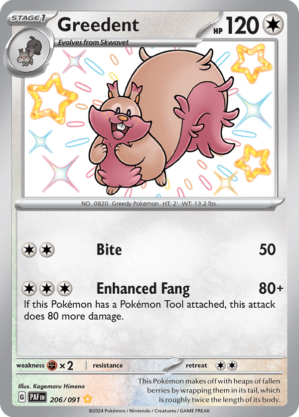 Greedent – Shiny Rare – Paldean Fates