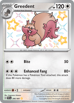 Greedent – Shiny Rare – Paldean Fates
