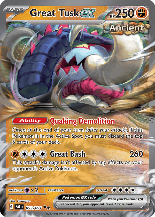 Great Tusk ex – Double Rare – Paldean Fates
