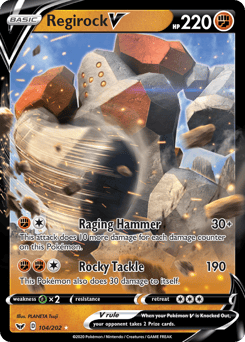 Regirock V – Rare Holo V – Sword & Shield