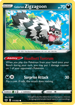 Galarian Zigzagoon – Common – Sword & Shield