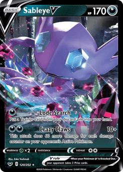 Sableye V – Rare Holo V – Sword & Shield
