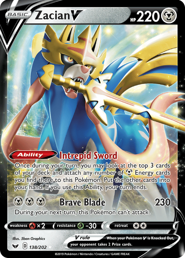 Zacian V – Rare Holo V – Sword & Shield