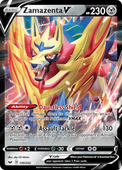 Zamazenta V – Rare Holo V – Sword & Shield