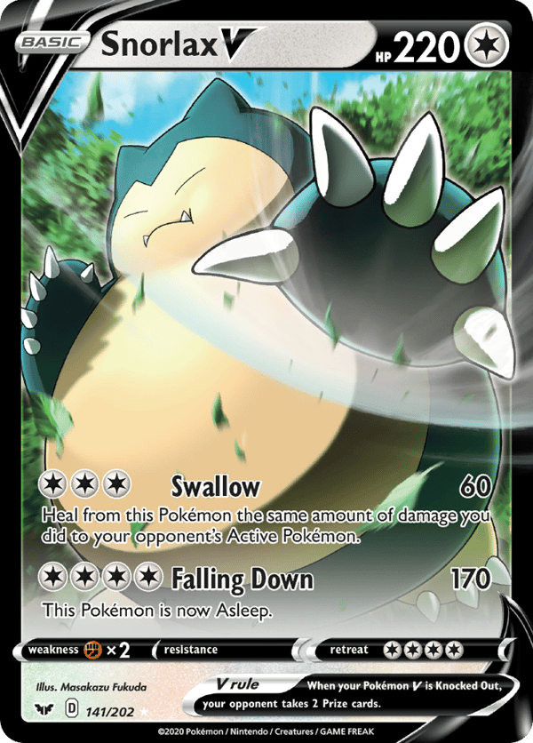 Snorlax V – Rare Holo V – Sword & Shield