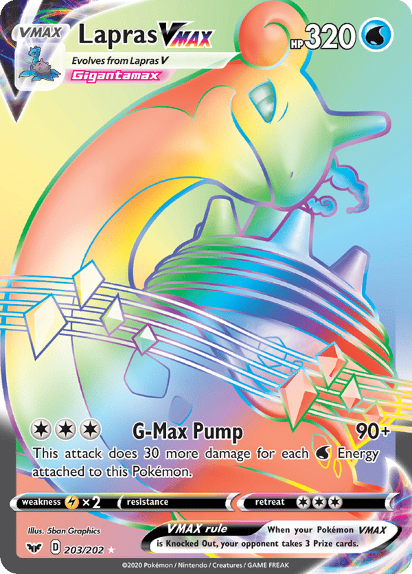 Lapras VMAX – Rare Rainbow – Sword & Shield